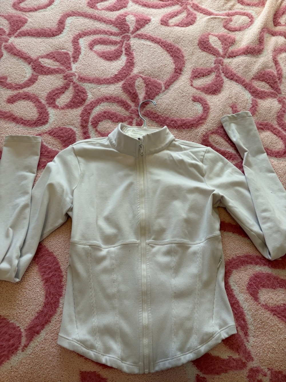 ALO Yoga off white Full-Zip Bomber Jacket